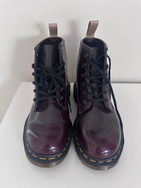 Dr. Martens cherry red vegan ankle boots size US 7 Women